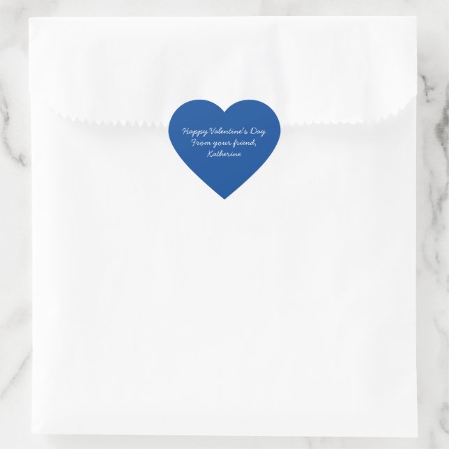 Cute blue heart Valentine's day classroom boys Heart Sticker (Bag)