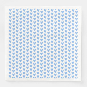 Cute Blue Hearts Pattern   Baby Shower Napkin