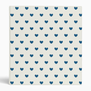 Cute Blue Hearts Pattern Binder