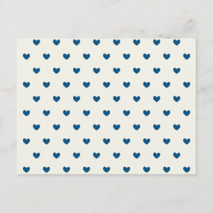 Cute Blue Hearts Pattern Postcard