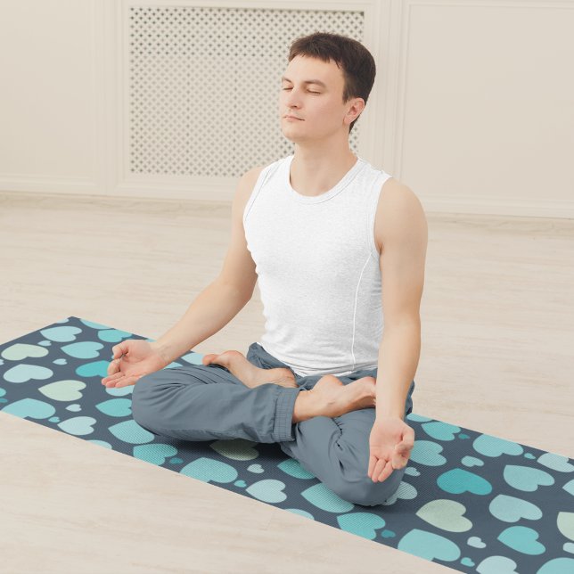 cute blue hearts yoga mat (Creator Uploaded)
