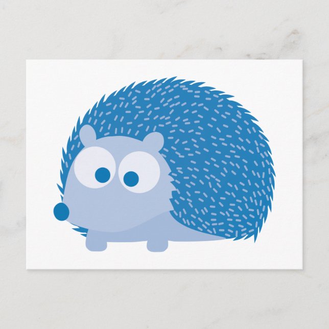 Cute Blue Hedgehog Postcard (Front)