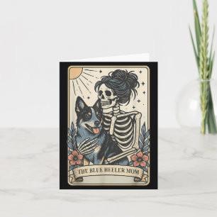 Cute Blue Heeler Dog Mom Tarot Card Skeleton Mama
