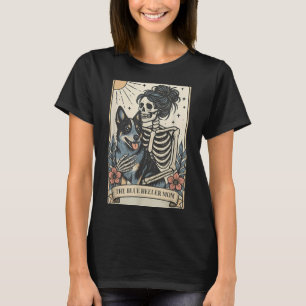 Cute Blue Heeler Dog Mom Tarot Card Skeleton Mama T-Shirt