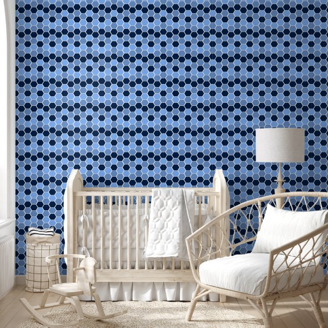 Cute Blue Hexagonal Pattern Wallpaper (Kids)