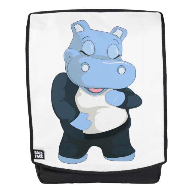 CUTE BLUE HIPPO BACKPACK (Front)
