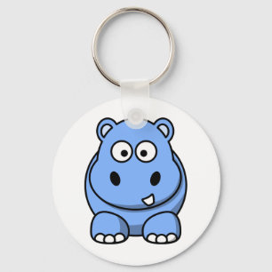 Cute Blue Hippo Keychain