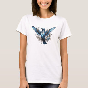 Cute blue Hummingbird black T-Shirt