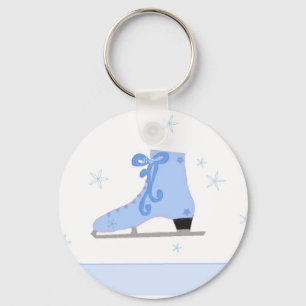 Cute Blue Ice Skate Keychain