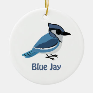 Cute Blue Jay Ceramic Ornament