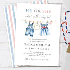 Cute Blue Jean Baby Gender Reveal Invitation