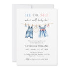 Cute Blue Jean Baby Genre Reveillez Invitation