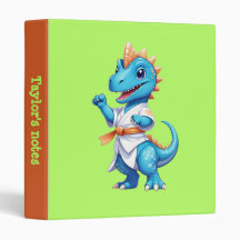 Cute blue karate dinosaur