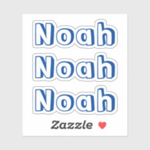 Cute Blue Kids Name Sticker