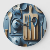 Cute Blue Kitchen Utensils Aesthetic Wallpaper