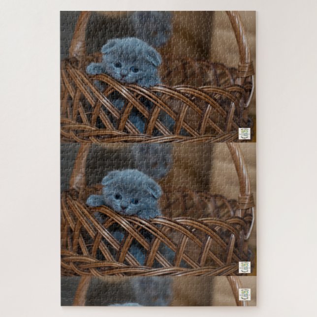 Cute blue kitten puzzle. jigsaw puzzle (Vertical)