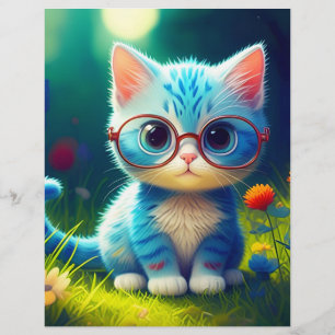 Cute Blue Kitten Wearing Glasses-276548 Letterhead