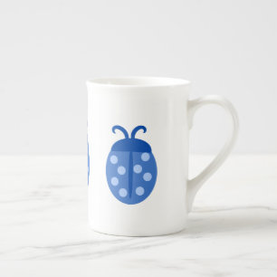 Cute Blue Ladybug Bone China Mug