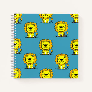 Cute Blue Lion Notebook