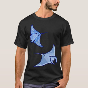 Cute Blue Manta Rays – Ocean Life Illustration T-Shirt