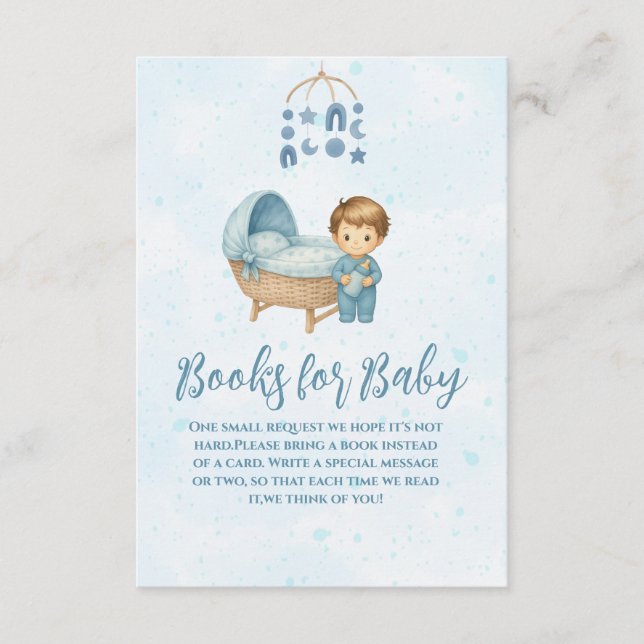 Cute Blue Mobile Crib baby cot books for baby  Enclosure Card (Front)