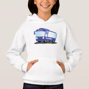 Cute blue modern bus cartoon illustration