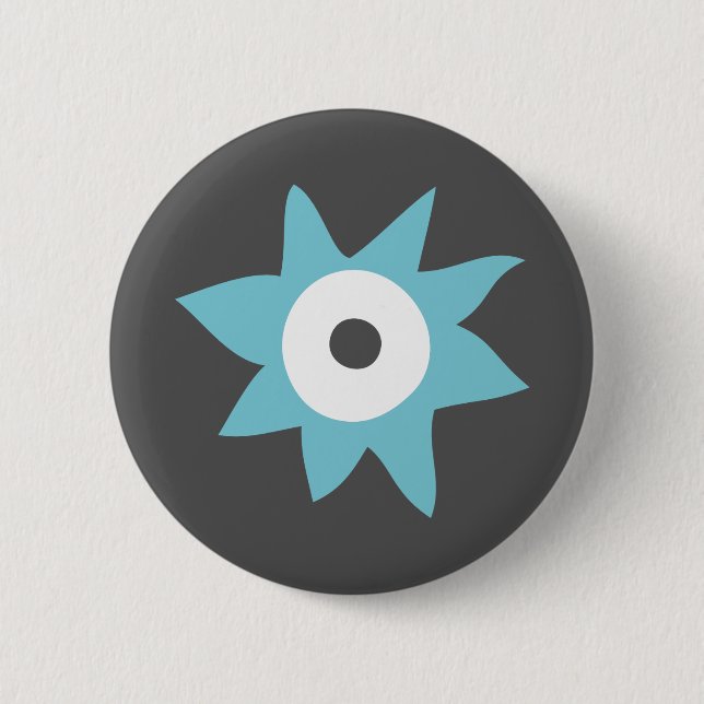 Cute Blue Monster Badge 2 Inch Round Button (Front)
