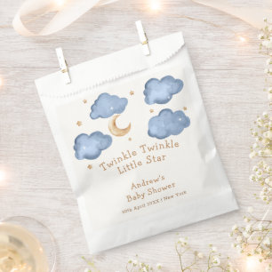 Cute Blue Moon Stars Twinkle Twinkle Baby Shower  Favour Bag