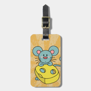Cute Blue Mouse with Yellow Cheese Luggage Tag