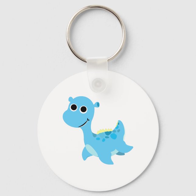 Cute Blue Nessie Keychain (Front)