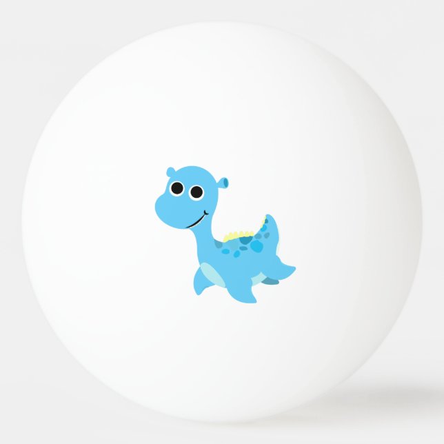 Cute Blue Nessie Ping Pong Ball (Front)