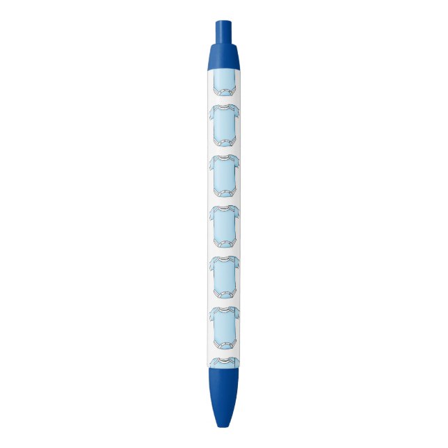 cute blue new baby boy cloth nursery black ink pen (Front Vertical)