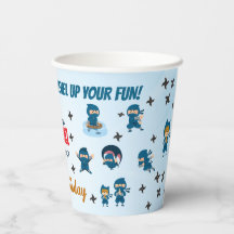 Cute Blue Ninja Squad Boy Birthday Party
