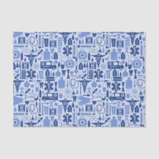 Cute Blue Nurse Doctor Medical Pattern Tissue Paper