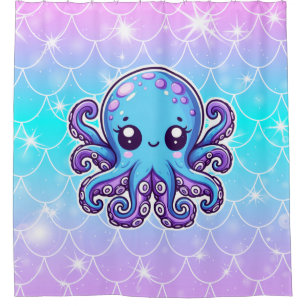 Cute blue octopus
