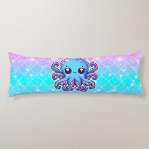 Cute blue octopus body pillow