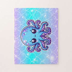 Cute blue octopus jigsaw puzzle