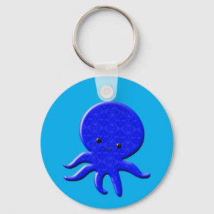 Cute Blue Octopus Keychain
