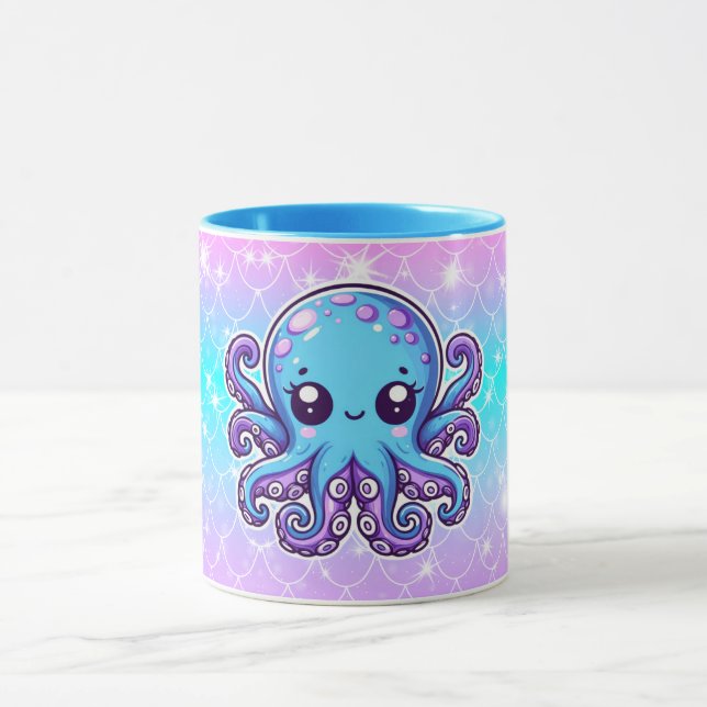 Cute blue octopus mug (Center)