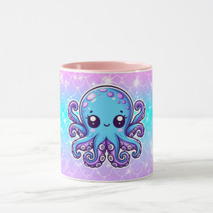 Cute blue octopus mug