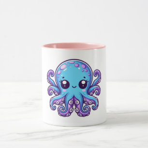 Cute blue octopus mug
