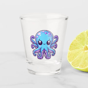 Cute blue octopus shot glass