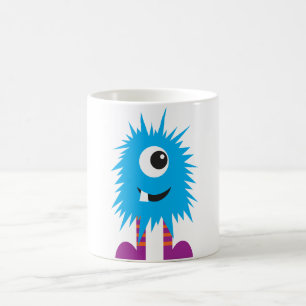 Cute Blue One Eyed Monster Illustration Coffee Mug