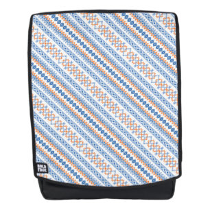 Cute blue orange Aztec Tribal Motif Pattern Backpack