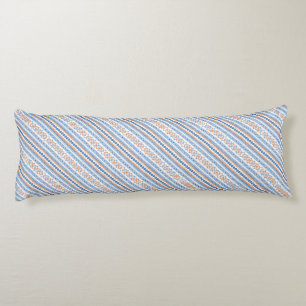 Cute blue orange Aztec Tribal Motif Pattern Body Pillow