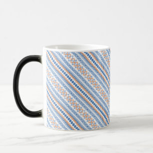 Cute blue orange Aztec Tribal Motif Pattern Magic Mug