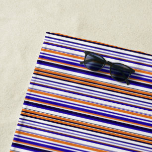 Cute blue orange stripes beach towel