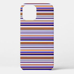 Cute blue orange stripes iPhone 12 pro case