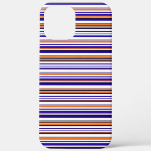 Cute blue orange stripes iPhone 12 pro max case