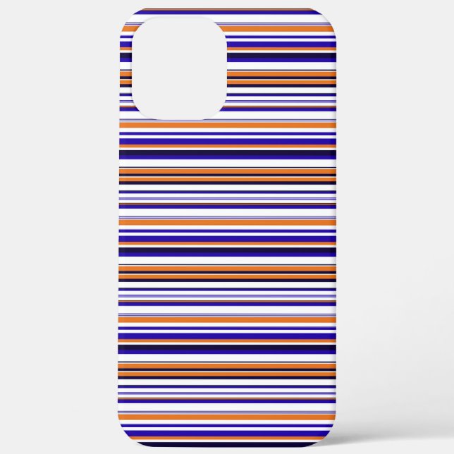 Cute blue orange stripes Case-Mate iPhone case (Back)